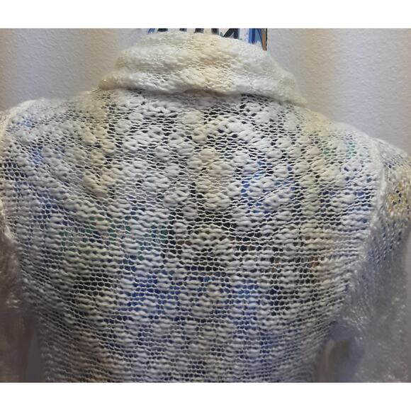 Decree Women's Cream Knit Open Cardigan Sweater l Size: M - Picture 4 of 7